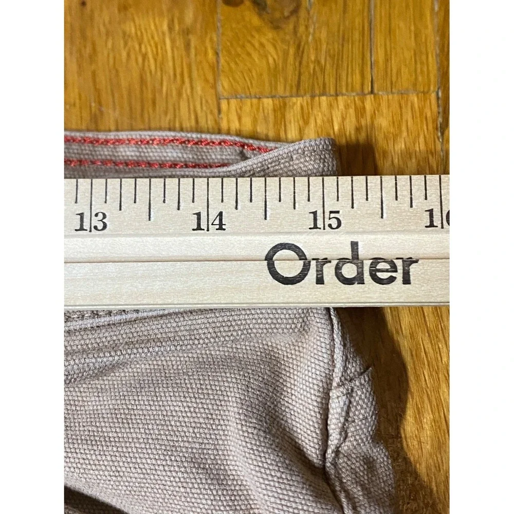 American Giant Pants Roughneck Mens 30x29 Beige Canvas Straight Leg Stretch